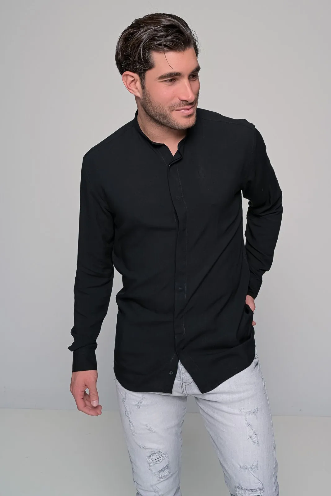 Πουκαμισο Μαο Viscose Ben Tailor