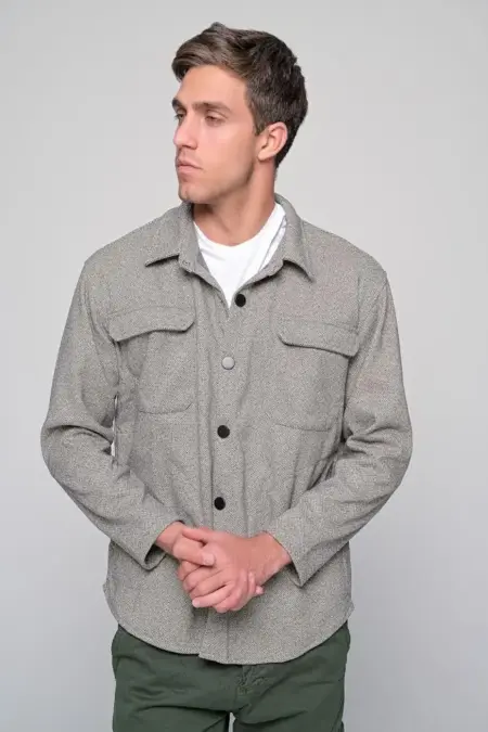 Παλτό Πουκάμισο Jackie Γκρι Μπεζ Ben Tailor