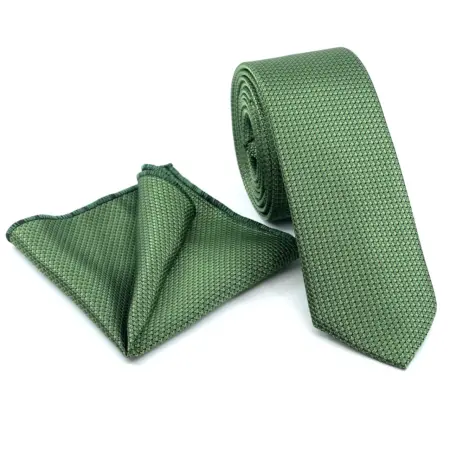 Σετ Ανδρικής Γραβάτας Micro Με Μοτίβο Με Μαντιλάκι L-050-215