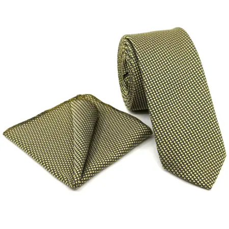 Σετ Ανδρικής Γραβάτας Micro Με Μοτίβο Με Μαντιλάκι L-050-250C