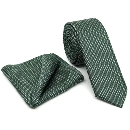 Σετ Ανδρικής Γραβάτας Micro Με Μοτίβο Με Μαντιλάκι L-050-281
