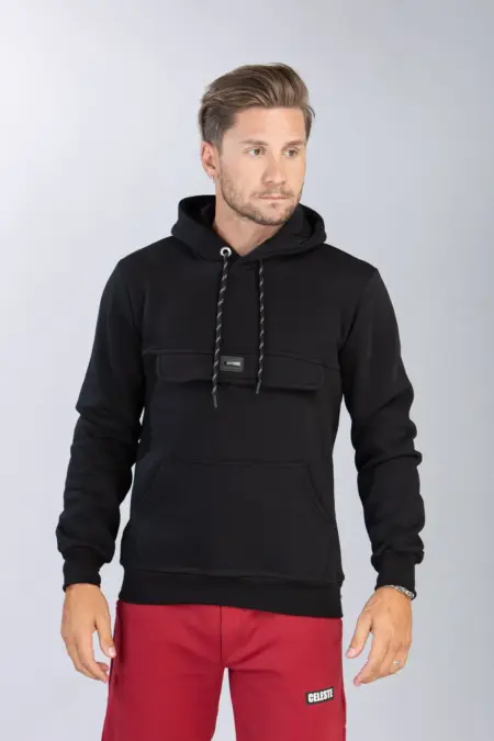 Φούτερ Μαύρο Restart Με Κουκούλα