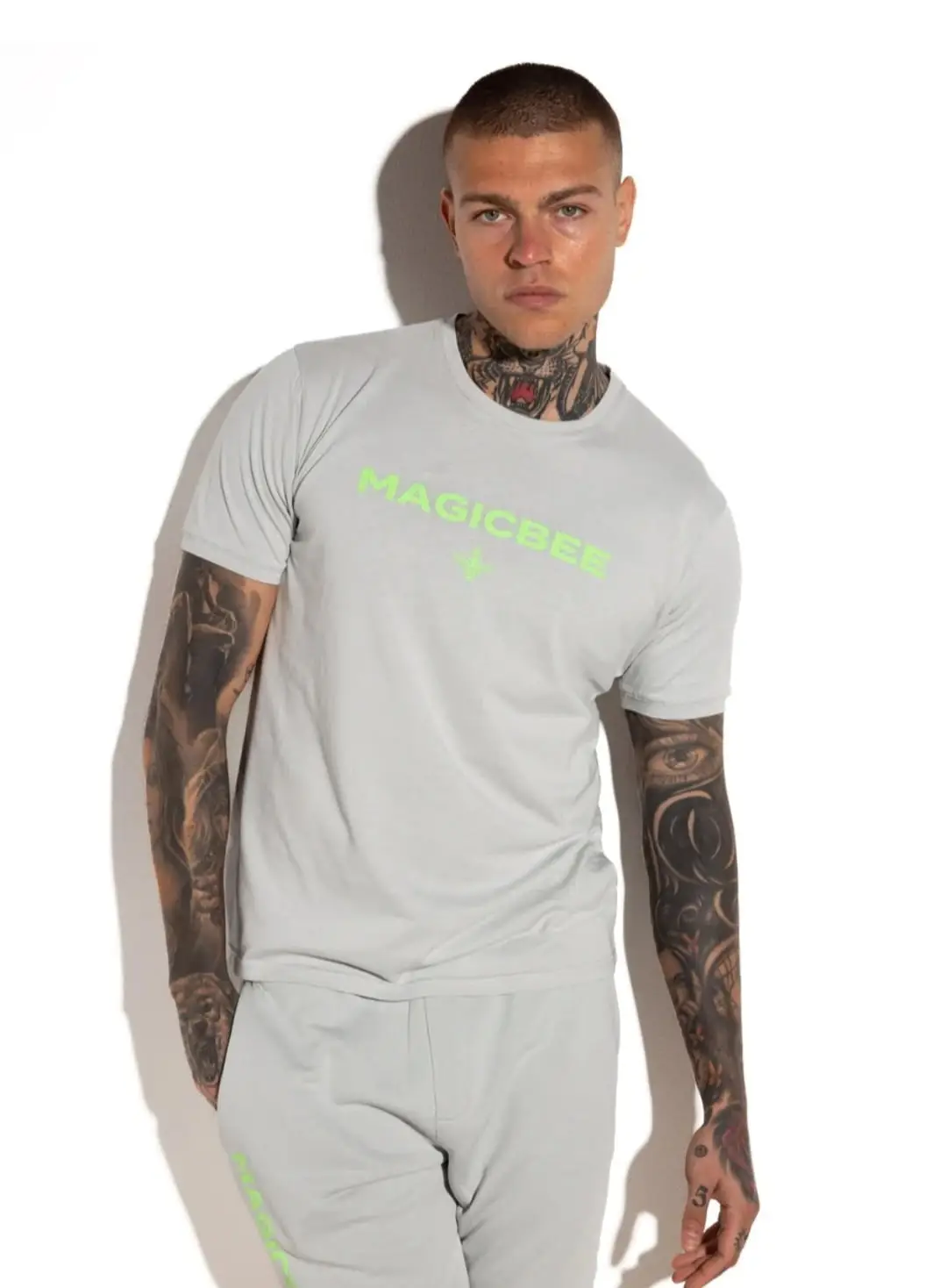 Κοντομάνικη Μπλούζα T Shirt Γκρι Magicbee 2307