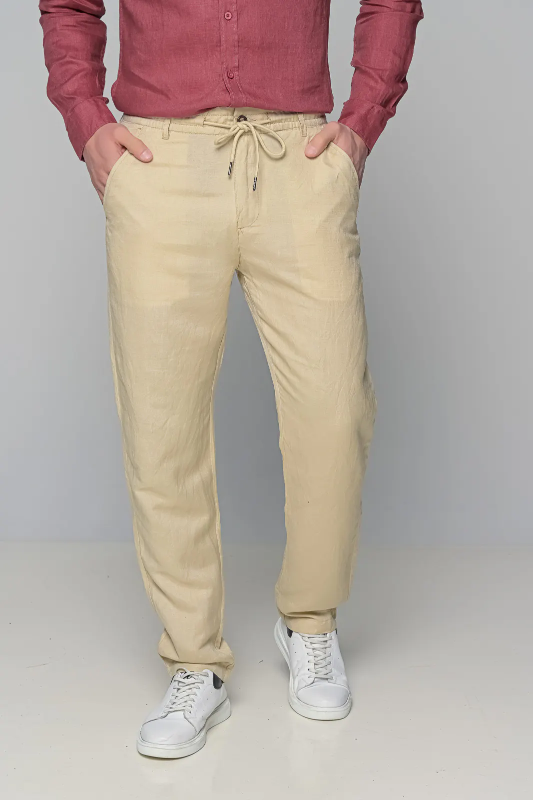 Παντελονι Linen Coral Ben Tailor