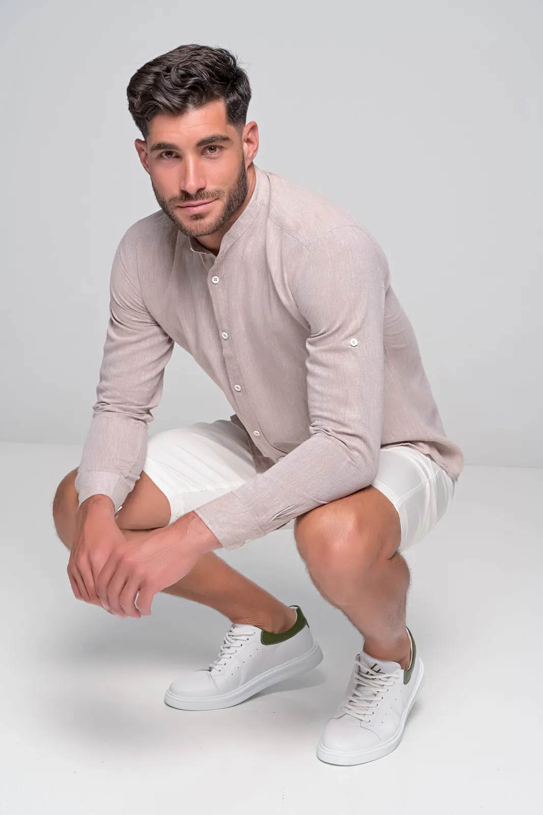 Πουκαμισο Μαο Λινο Reviera Ben Tailor
