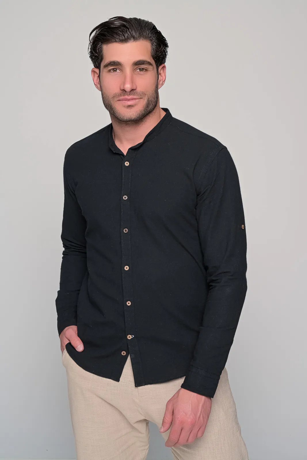 Πουκαμισο Μαο Λινο Reviera Ben Tailor