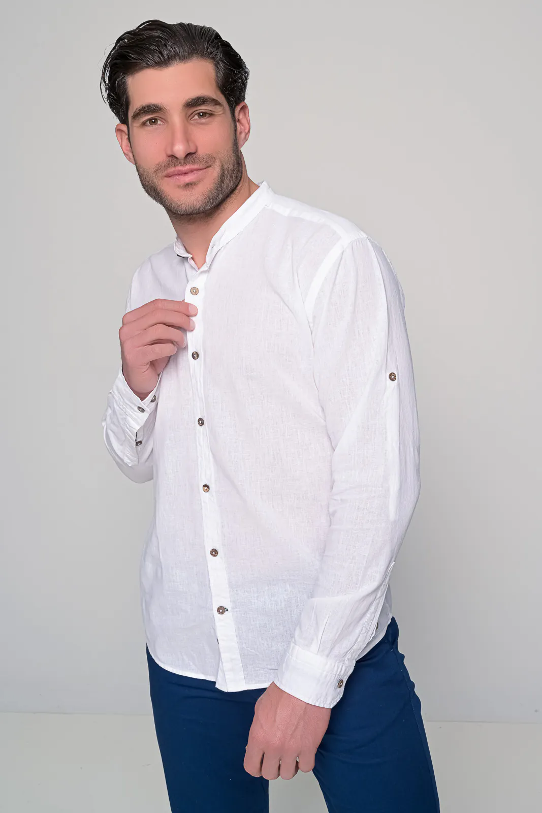 Πουκαμισο Μαο Λινο Reviera Ben Tailor