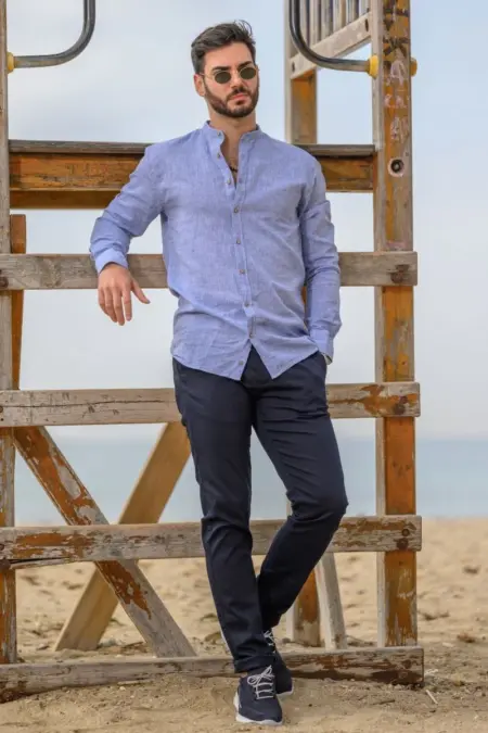 Παντελονι Chino Summer Breeze Μπλε Ben Tailor