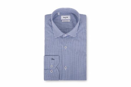 Πουκαμισο NCS 040 Καρο Λευκο-Μπλε
