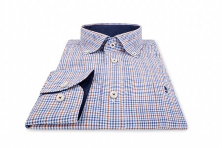 Πουκαμισο NSC 052 Καρο Μπλε-Μπεζ